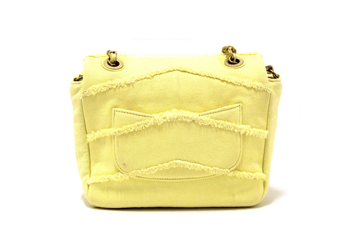 Top Quality Chanel Yellow Denim CoCo Flap Messenger Bag