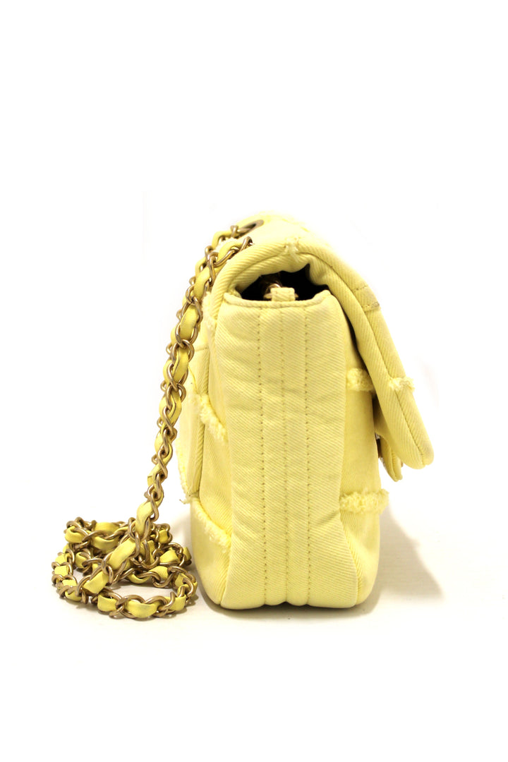 Top Quality Chanel Yellow Denim CoCo Flap Messenger Bag