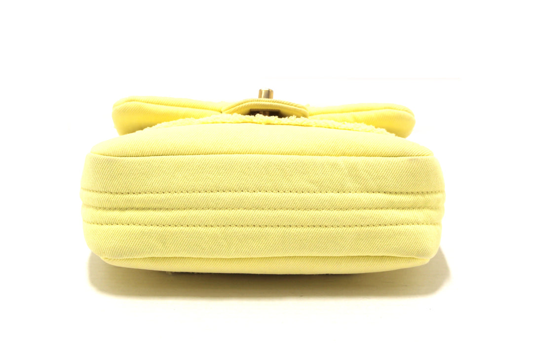 Top Quality Chanel Yellow Denim CoCo Flap Messenger Bag