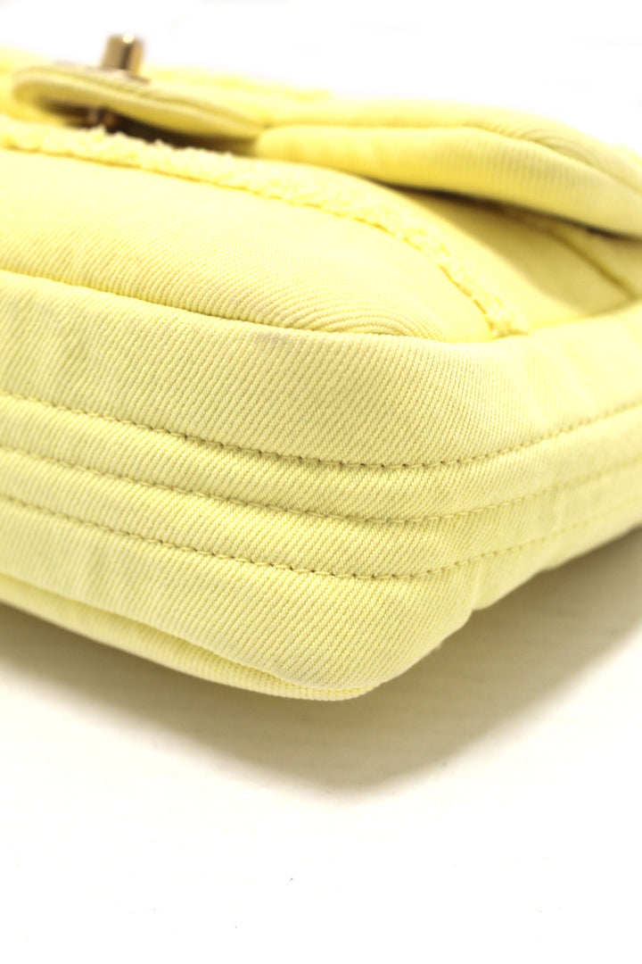 Top Quality Chanel Yellow Denim CoCo Flap Messenger Bag