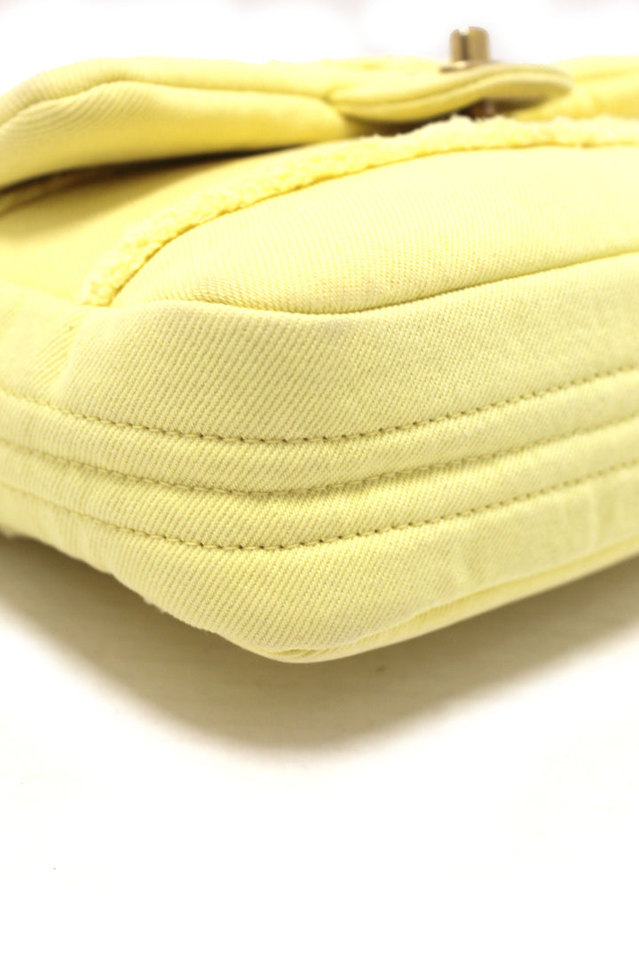 Top Quality Chanel Yellow Denim CoCo Flap Messenger Bag