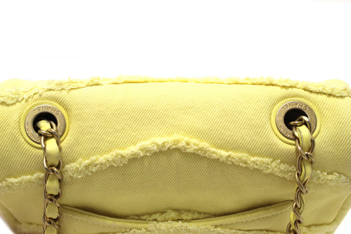 Top Quality Chanel Yellow Denim CoCo Flap Messenger Bag