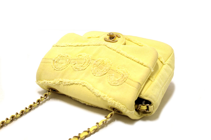 Top Quality Chanel Yellow Denim CoCo Flap Messenger Bag