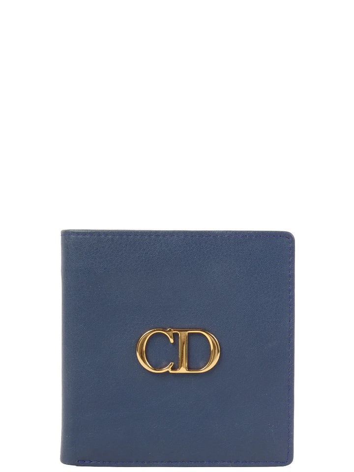 Top quality Dior Logo Plate Wallet Blue