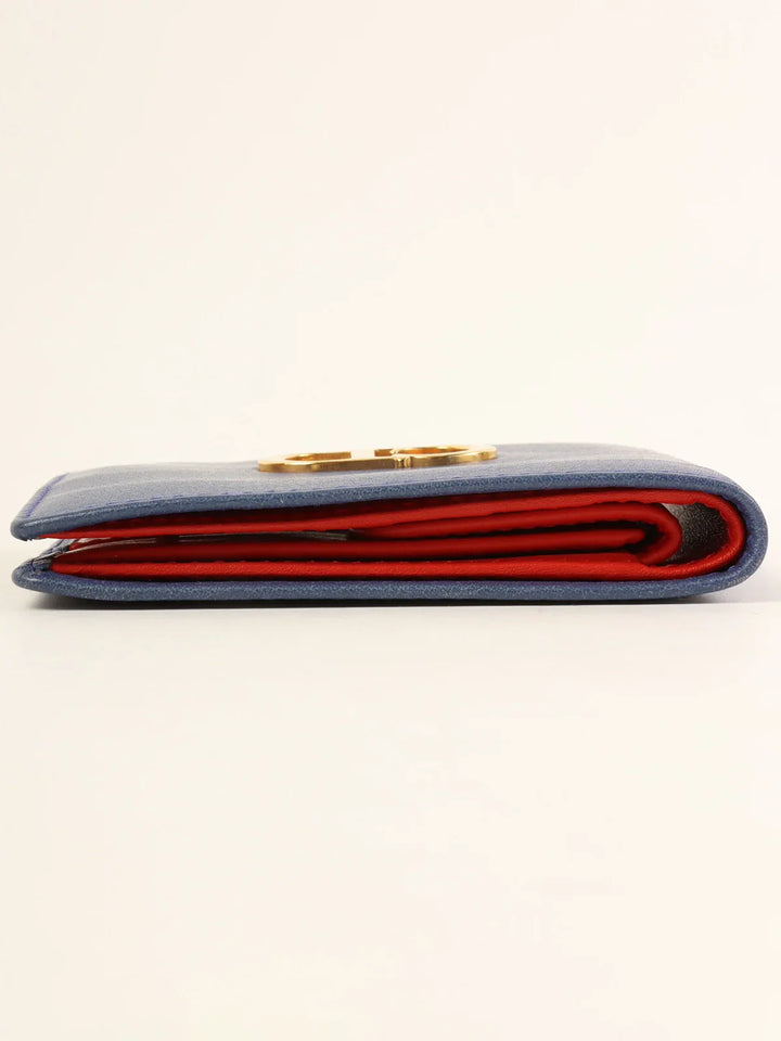Top quality Dior Logo Plate Wallet Blue