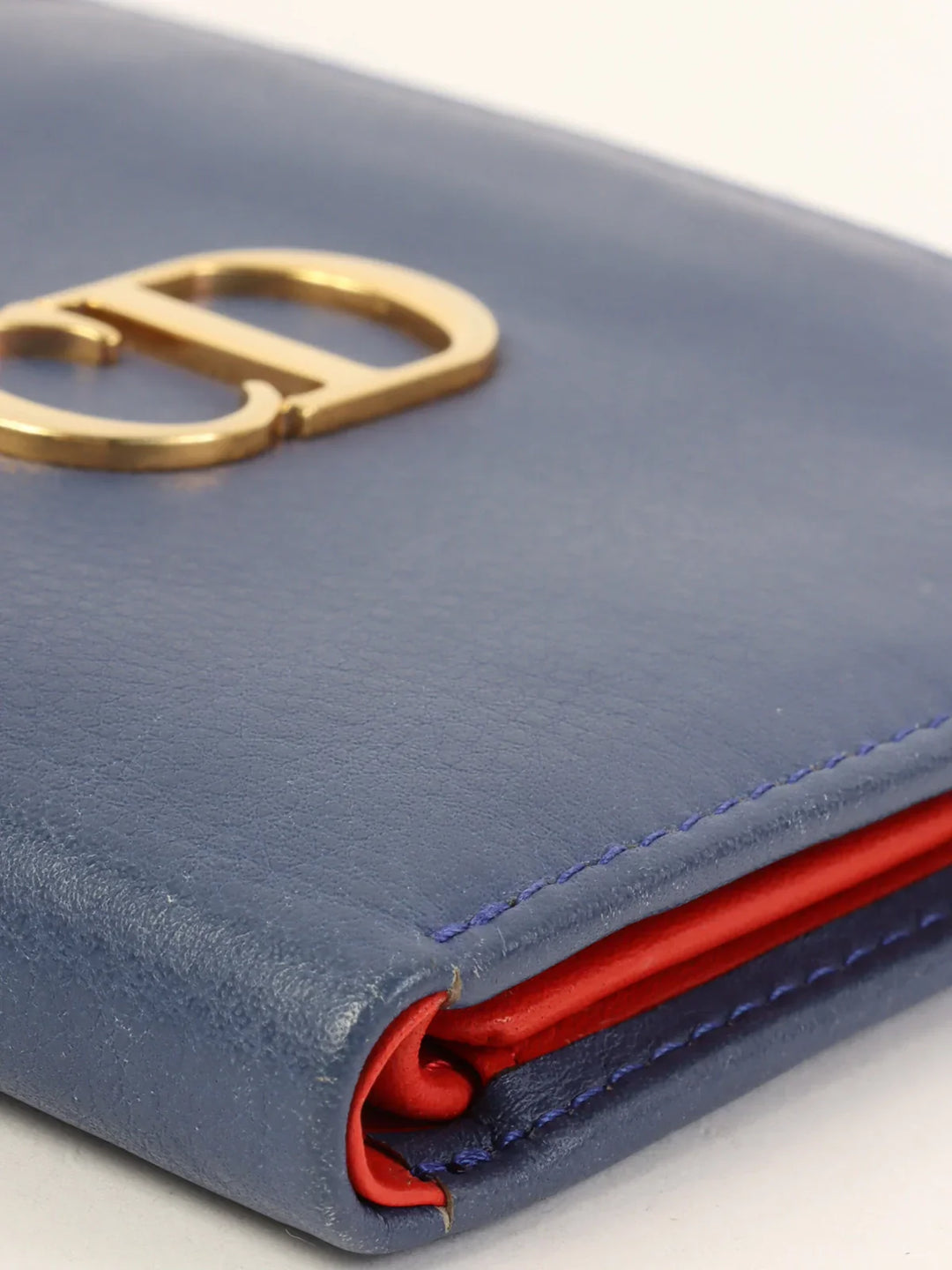 Top quality Dior Logo Plate Wallet Blue