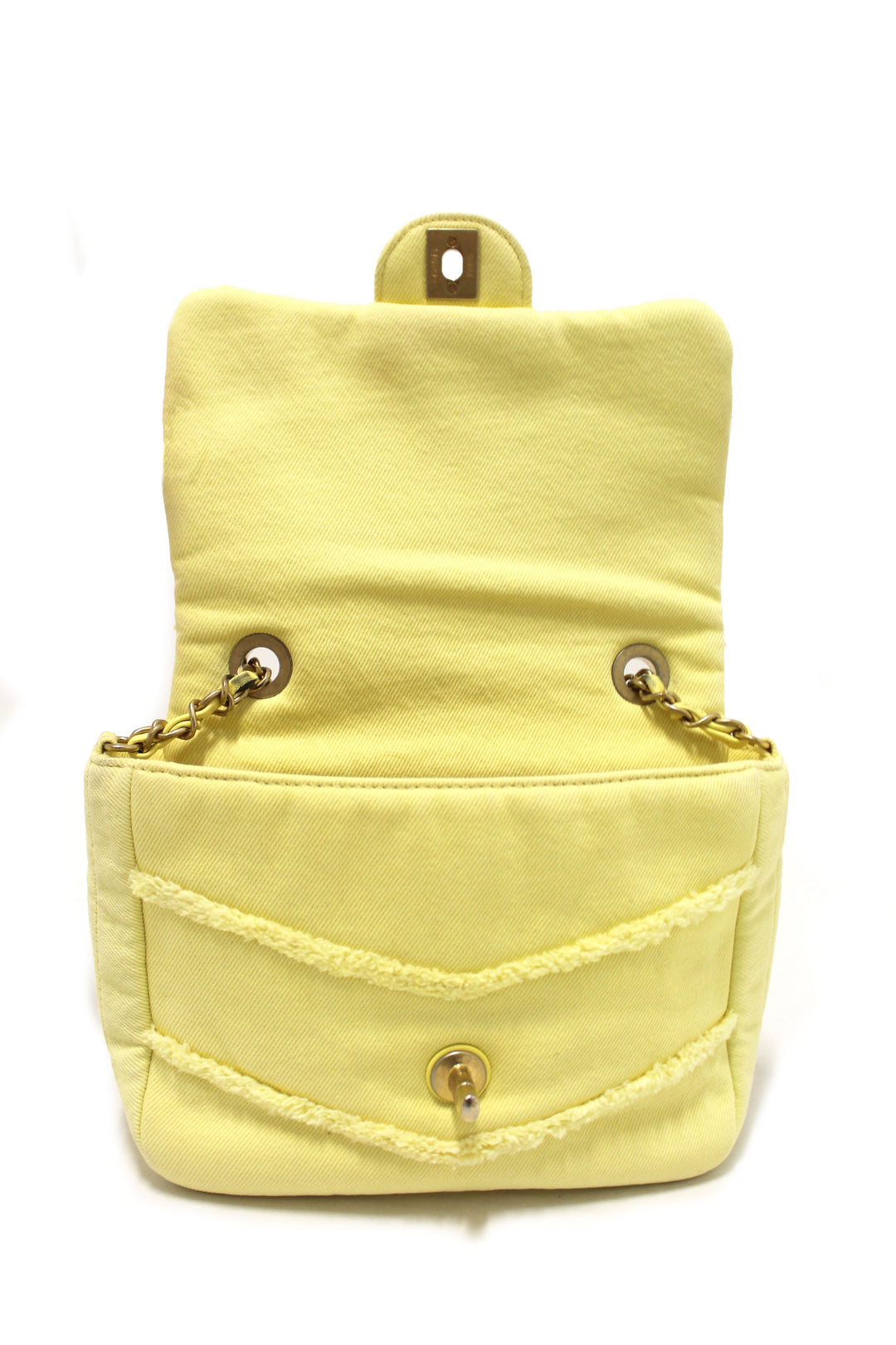 Top Quality Chanel Yellow Denim CoCo Flap Messenger Bag