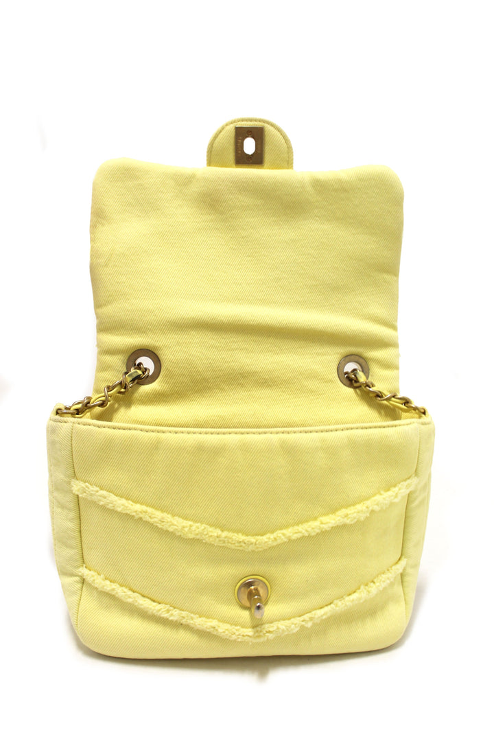 Top Quality Chanel Yellow Denim CoCo Flap Messenger Bag