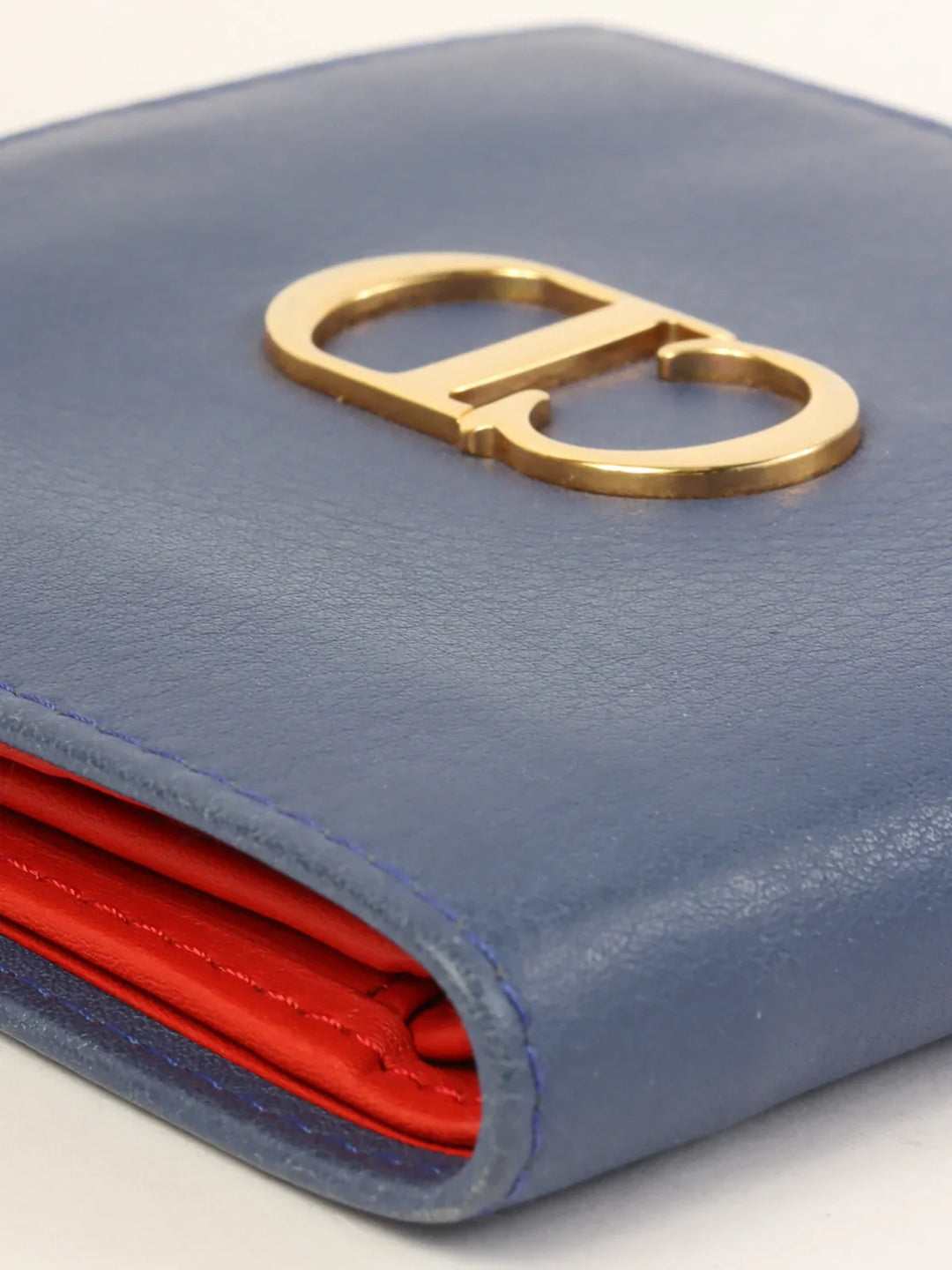 Top quality Dior Logo Plate Wallet Blue