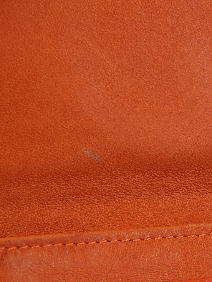 Chanel Around 1998 Made Caviar Skin Cc Mark Stitch Wallet Orange
