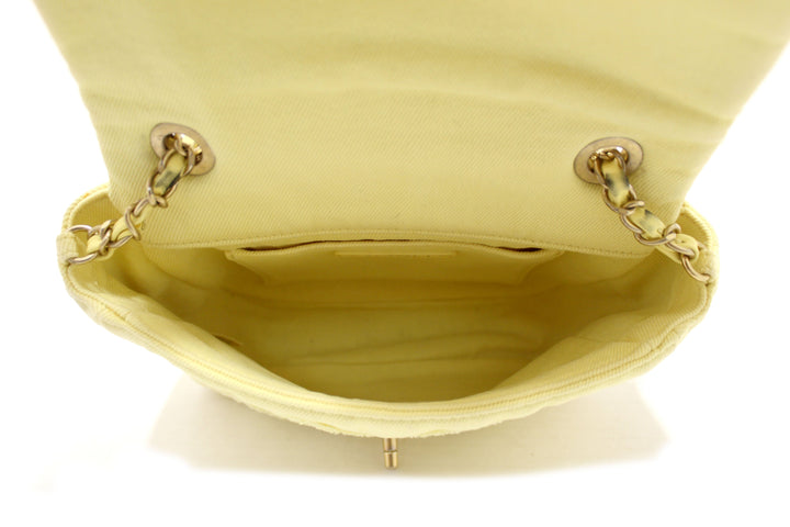 Top Quality Chanel Yellow Denim CoCo Flap Messenger Bag