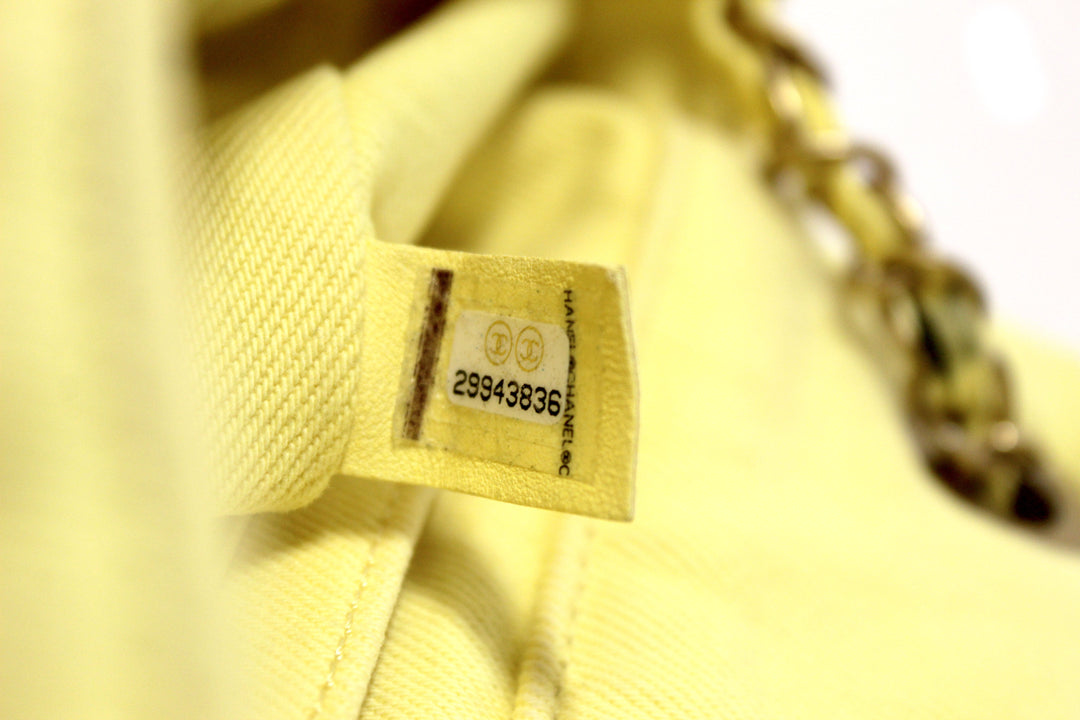 Top Quality Chanel Yellow Denim CoCo Flap Messenger Bag