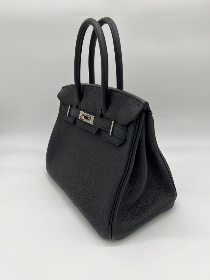 Top quality Hermes Birkin 30 Noir Togo Palladium Hardware