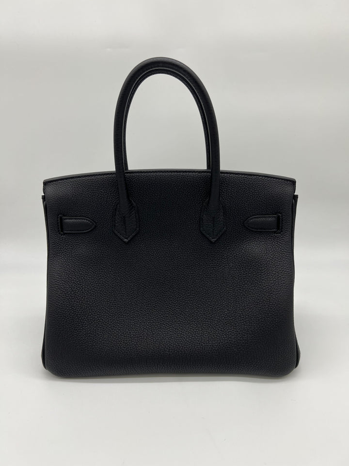 Top quality Hermes Birkin 30 Noir Togo Palladium Hardware