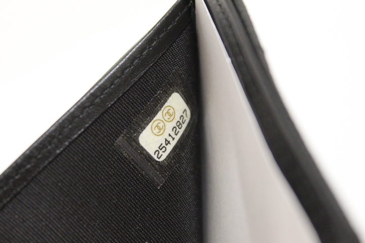 NEW  Top Quality Chanel Black Quilted Caviar Leather Boy Small Trifold Wallet