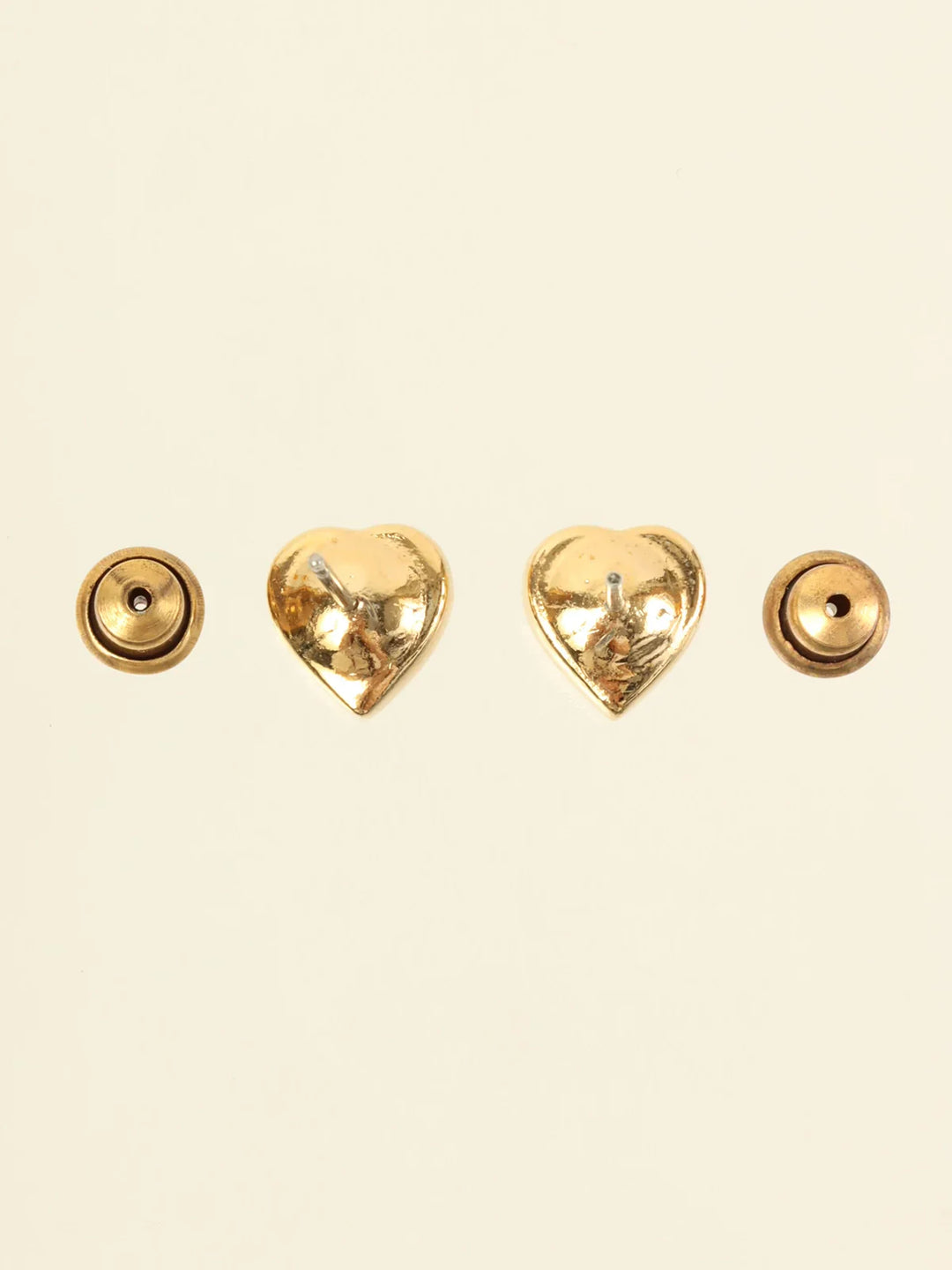 Dior Heart Rhinestone Pierced Earrings Necklace Sets Gold