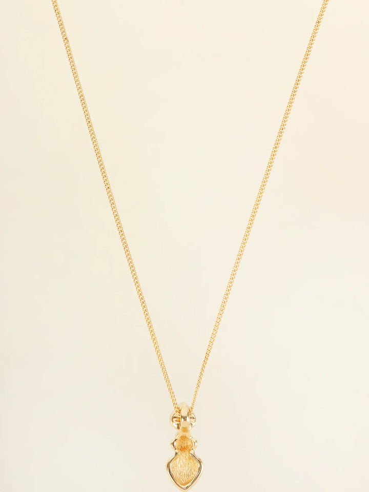 Dior Heart Rhinestone Pierced Earrings Necklace Sets Gold