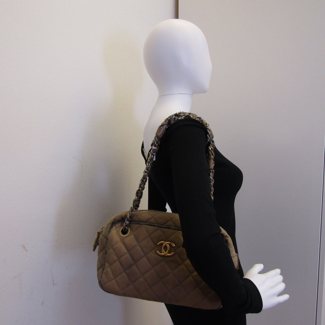 Top Quality Chanel Camera Shoulder Bag in Beige Leather