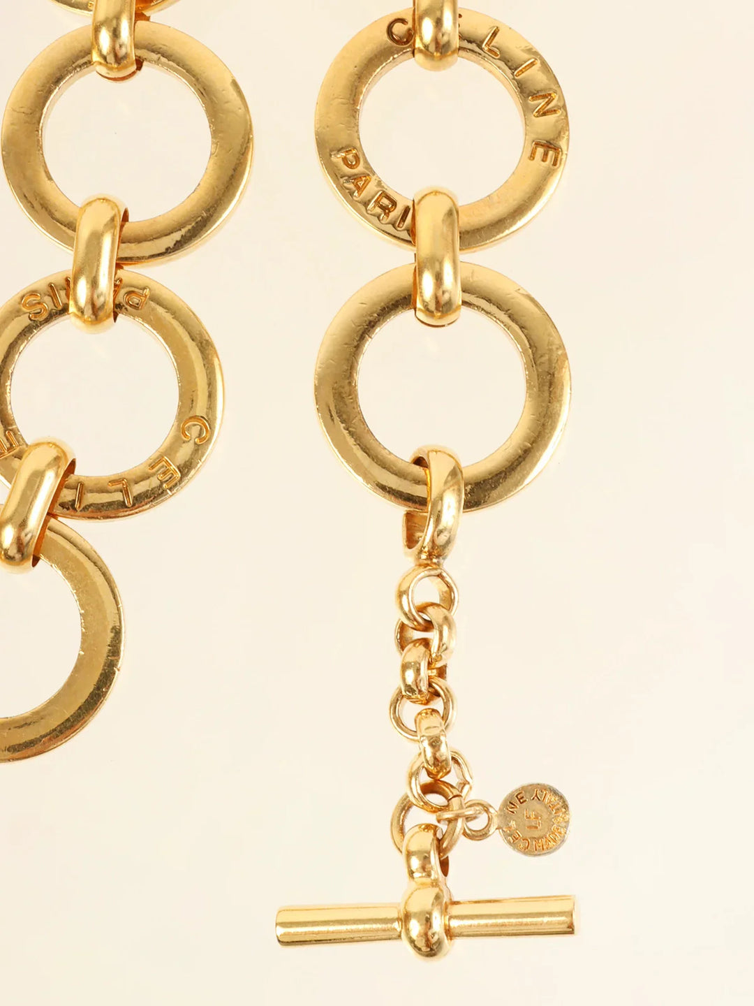 Celine Circle Logo Chain Belt Gold