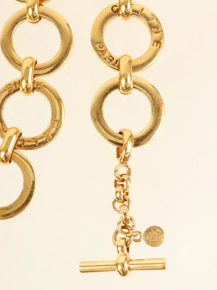 Celine Circle Logo Chain Belt Gold