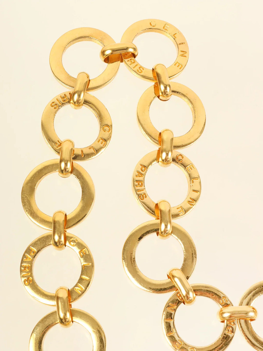 Celine Circle Logo Chain Belt Gold