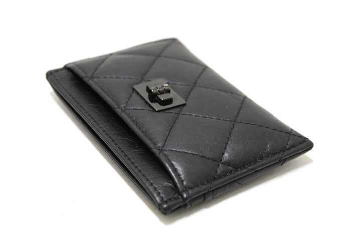 Top Quality Chanel Black Calfskin Quilted Reissue Card Holder
