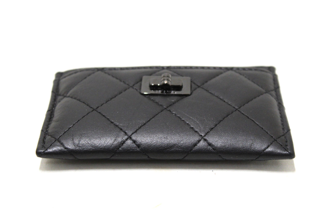 Top Quality Chanel Black Calfskin Quilted Reissue Card Holder