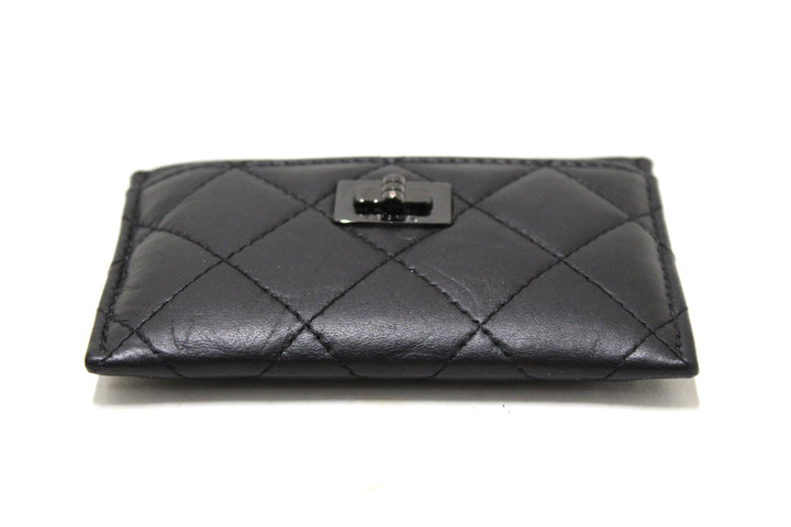 Top Quality Chanel Black Calfskin Quilted Reissue Card Holder