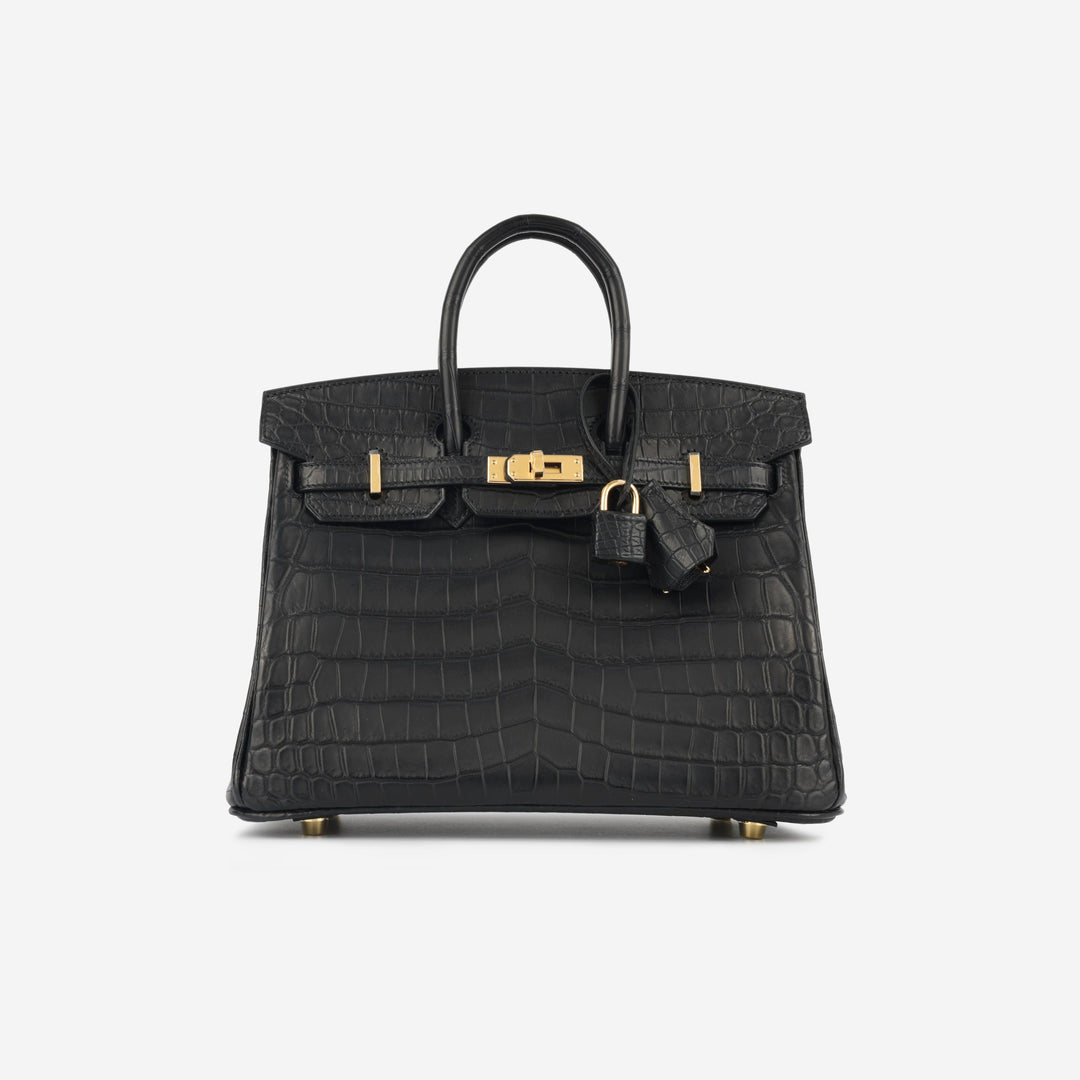 Birkin 25 - Noir Matte Croc