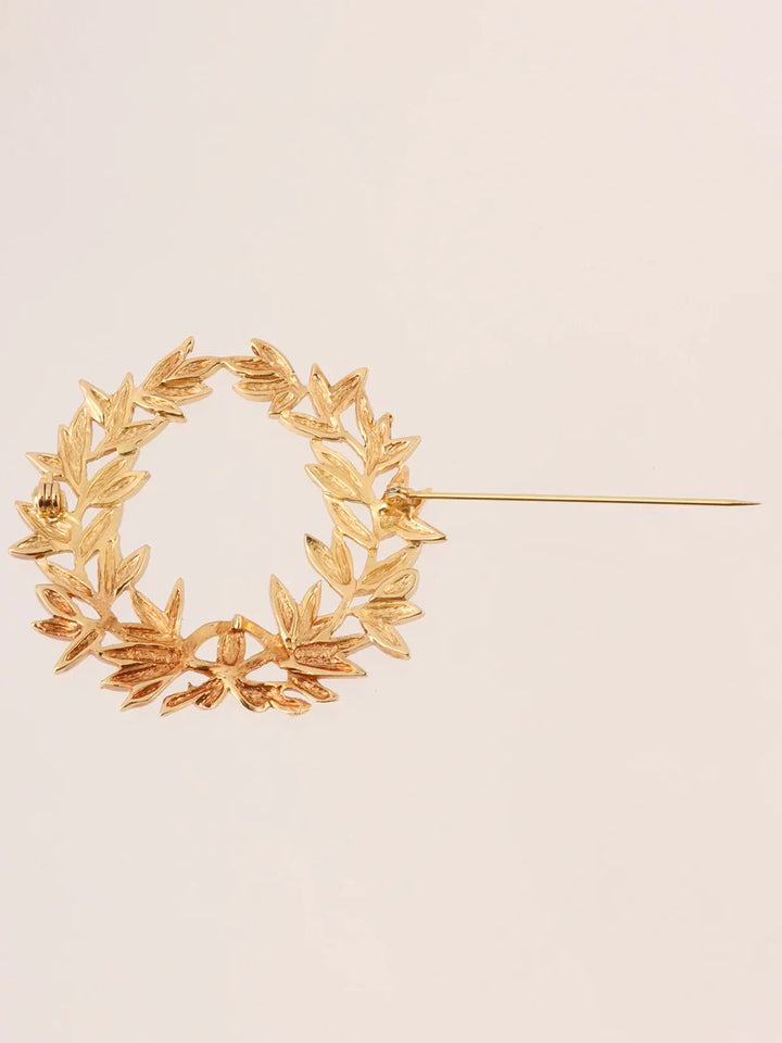 Top quality Dior Rhinestone Leaf Motif Brooch Gold/Green/Red