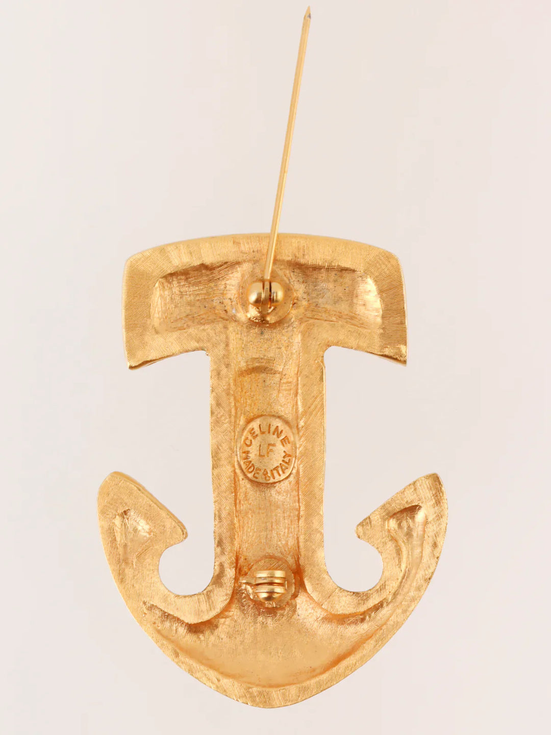 Celine Anchor Motif Logo Brooch Gold