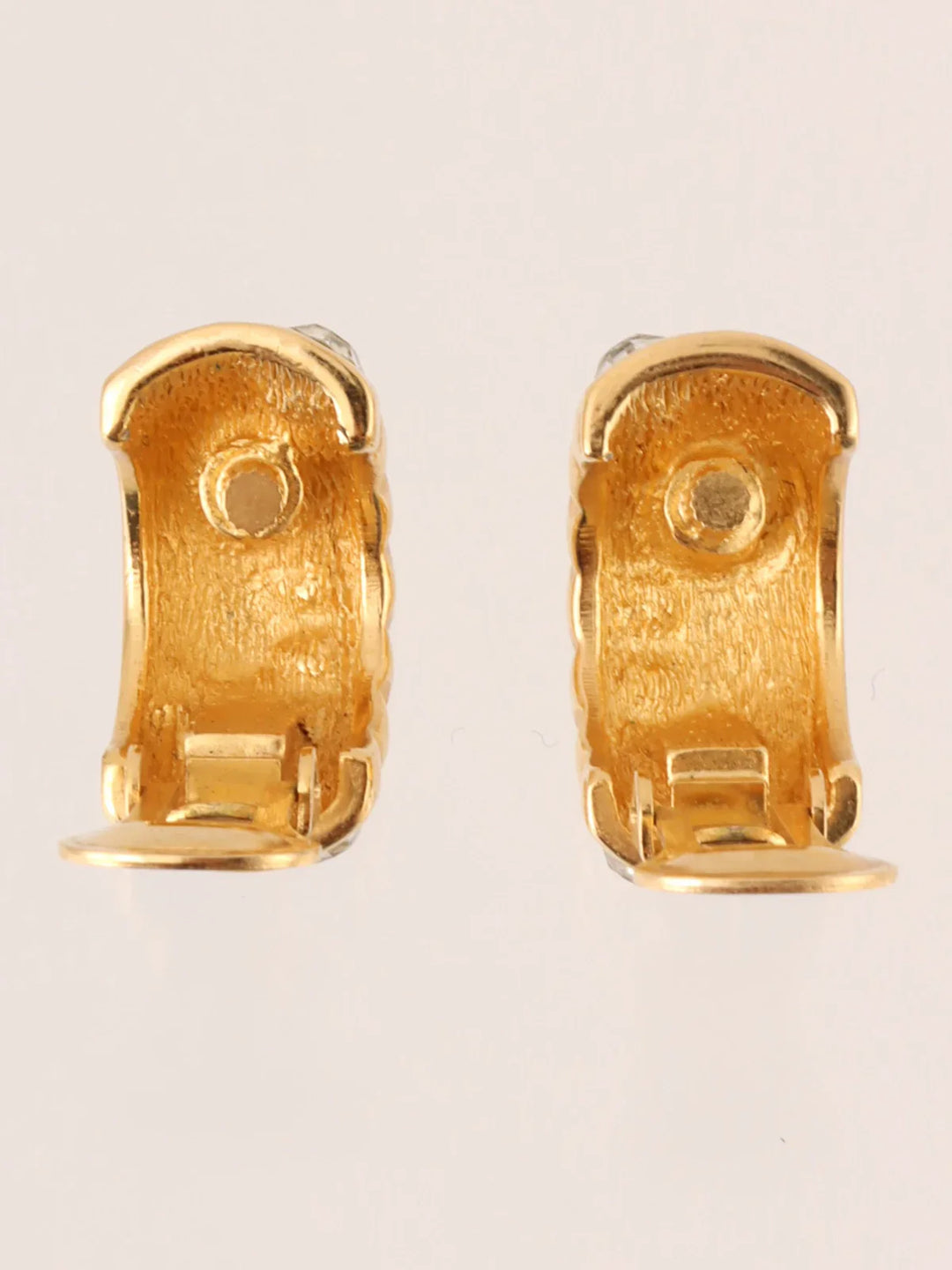 Top quality Dior Rhinestone Half Hoop Earrings Gold/Black