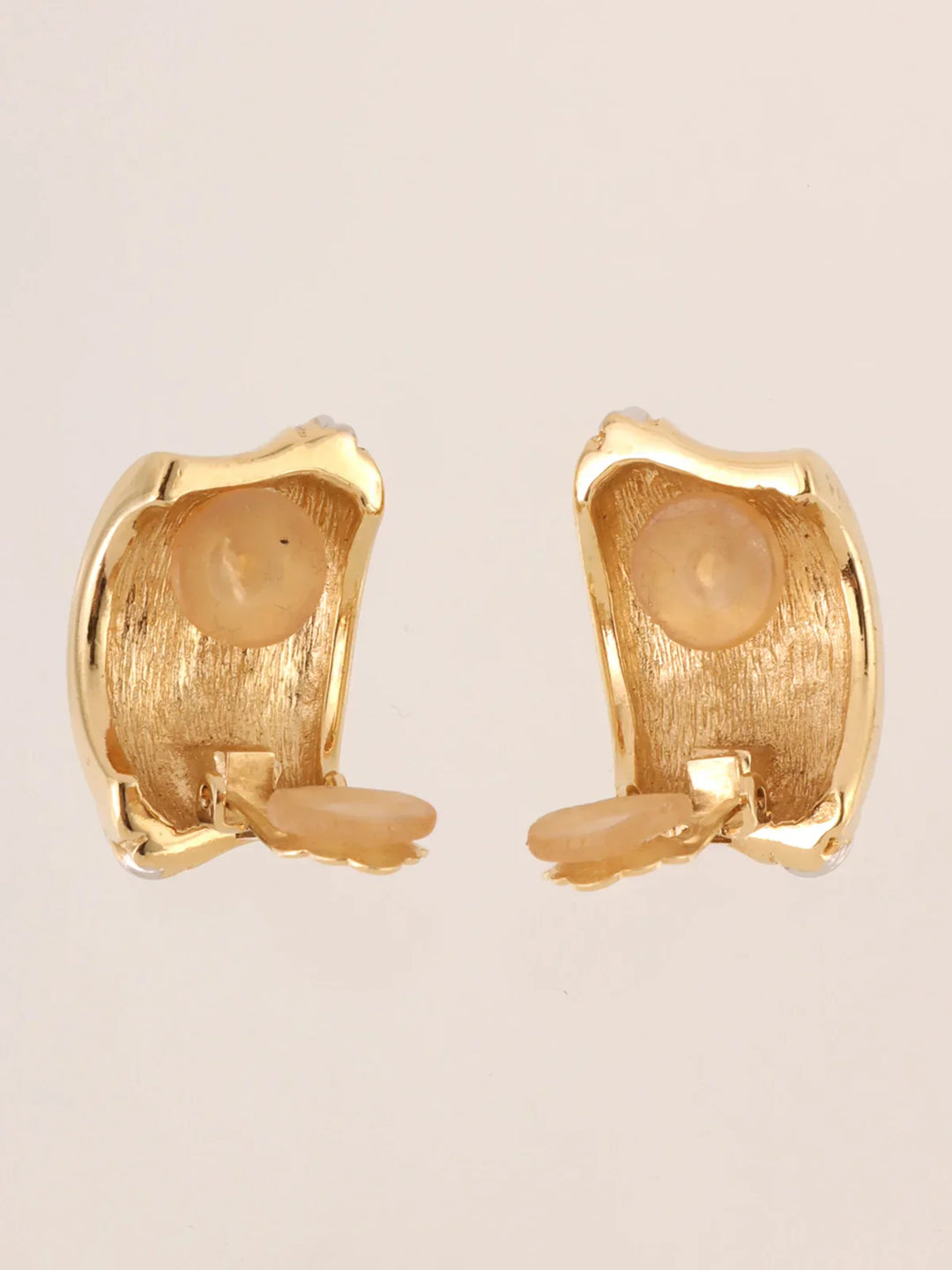 Burberry Chain Design Half Hoop Earrings Gold/Silver