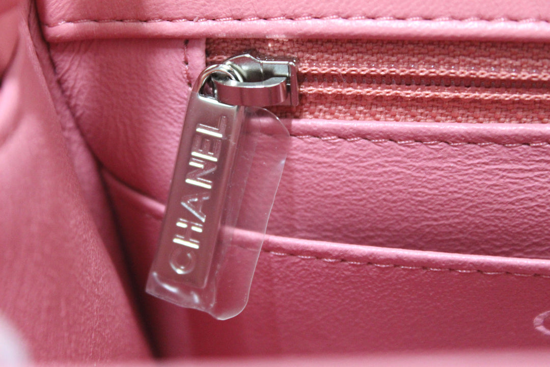 NEW Top Quality Chanel Quilted Pink Lambskin Leather Mini Square Classic Flap Bag