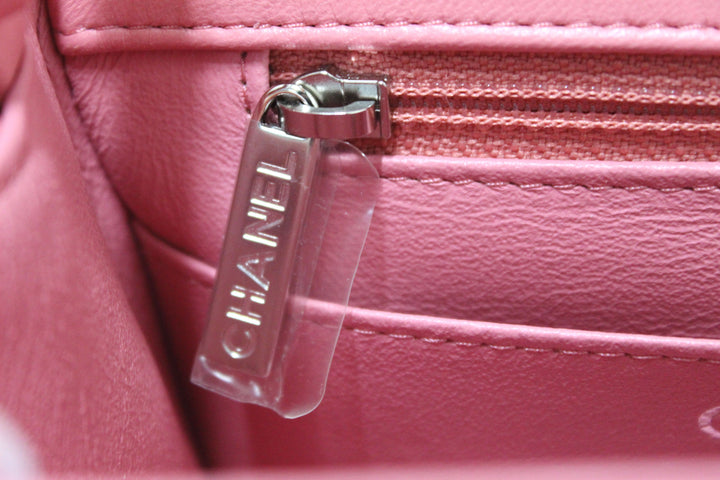 NEW Top Quality Chanel Quilted Pink Lambskin Leather Mini Square Classic Flap Bag