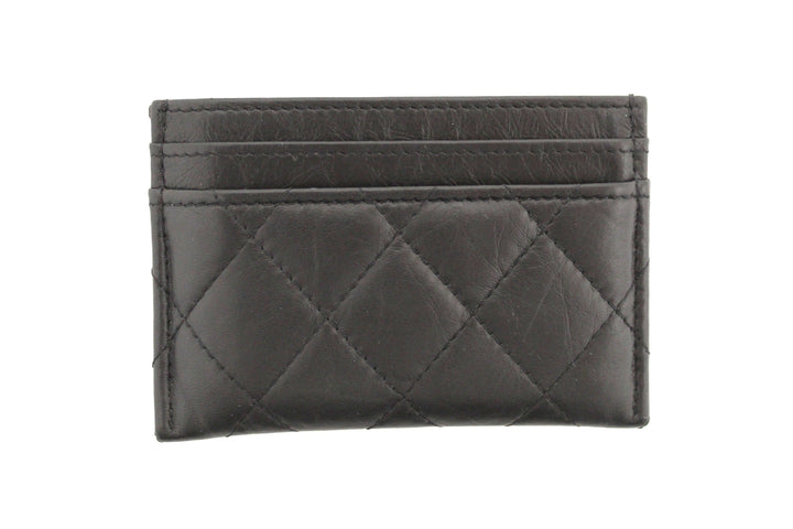 Top Quality Chanel Black Calfskin Quilted Reissue Card Holder