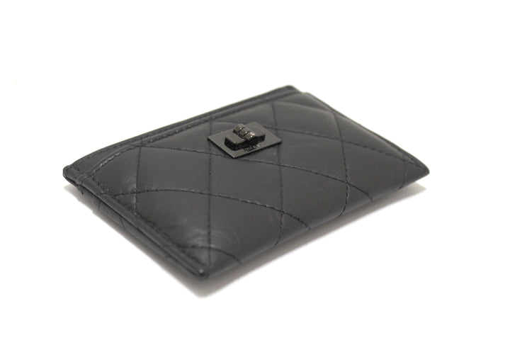 Top Quality Chanel Black Calfskin Quilted Reissue Card Holder