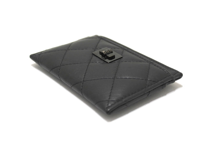 Top Quality Chanel Black Calfskin Quilted Reissue Card Holder