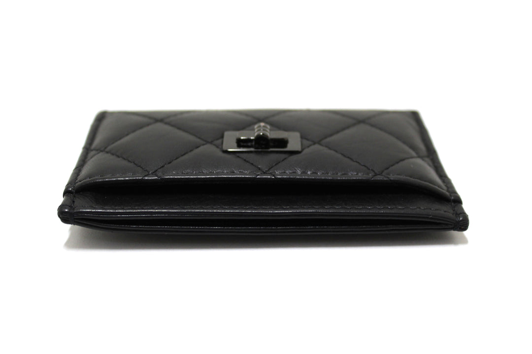 Top Quality Chanel Black Calfskin Quilted Reissue Card Holder