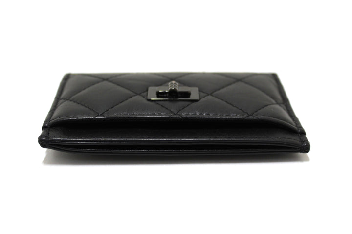 Top Quality Chanel Black Calfskin Quilted Reissue Card Holder