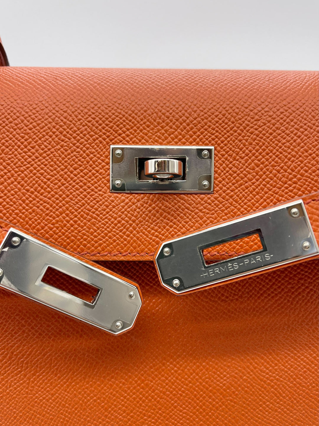 Top quality Hermes Kelly 28 Epsom Potiron Orange Palladium Hardware