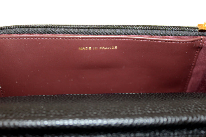 NEW Top Quality Chanel Black Quilted Caviar Leather Wallet On Chain WOC Messenger Bag