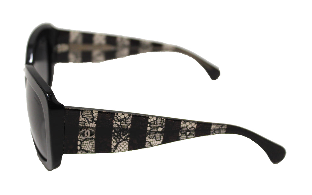 Top Quality Chanel Black Lace Effect Sunglasses