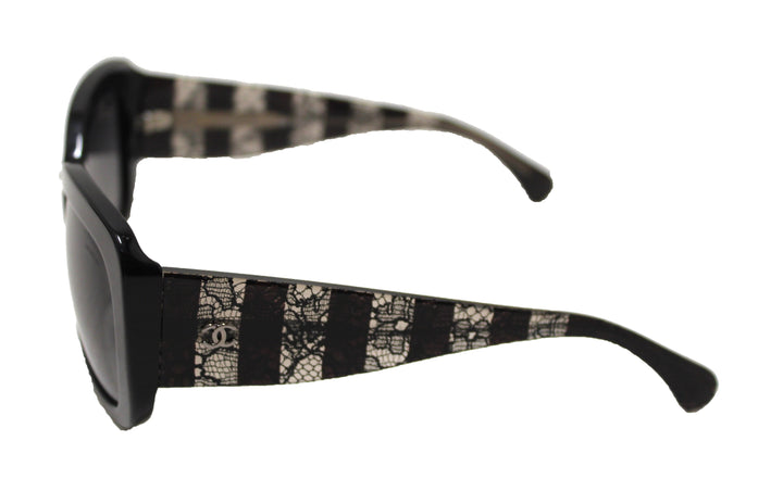 Top Quality Chanel Black Lace Effect Sunglasses