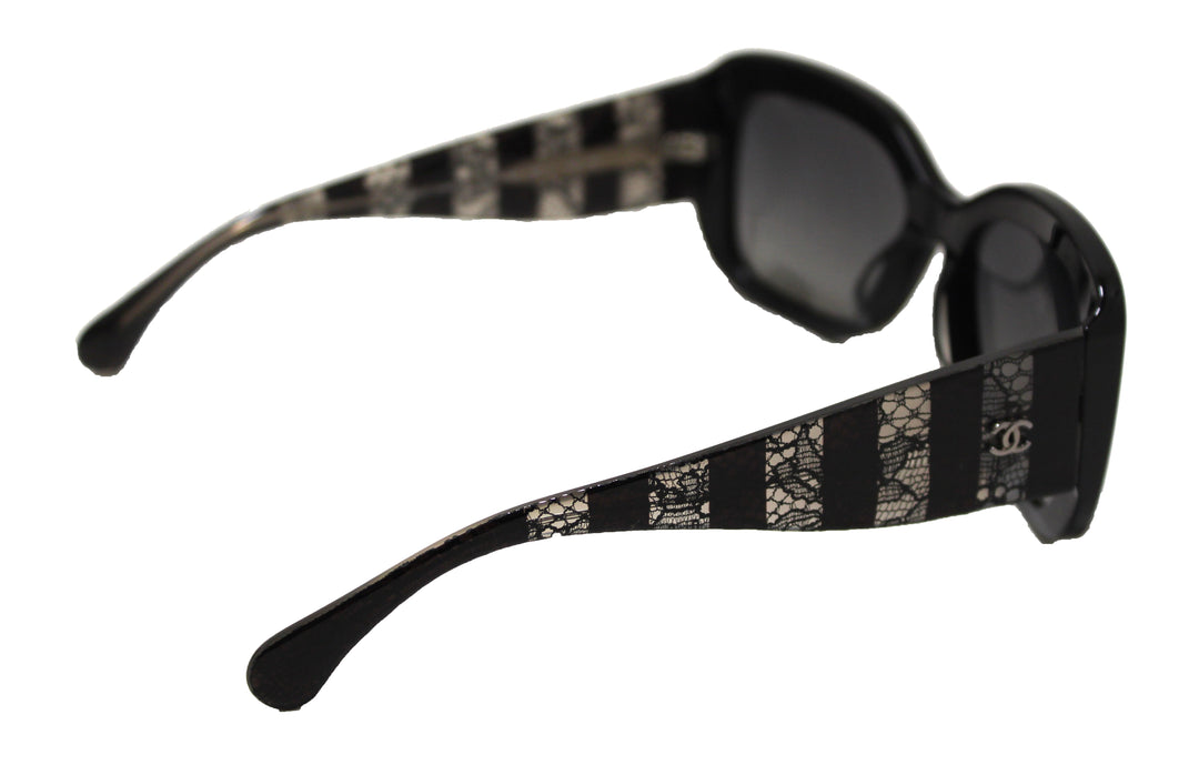 Top Quality Chanel Black Lace Effect Sunglasses