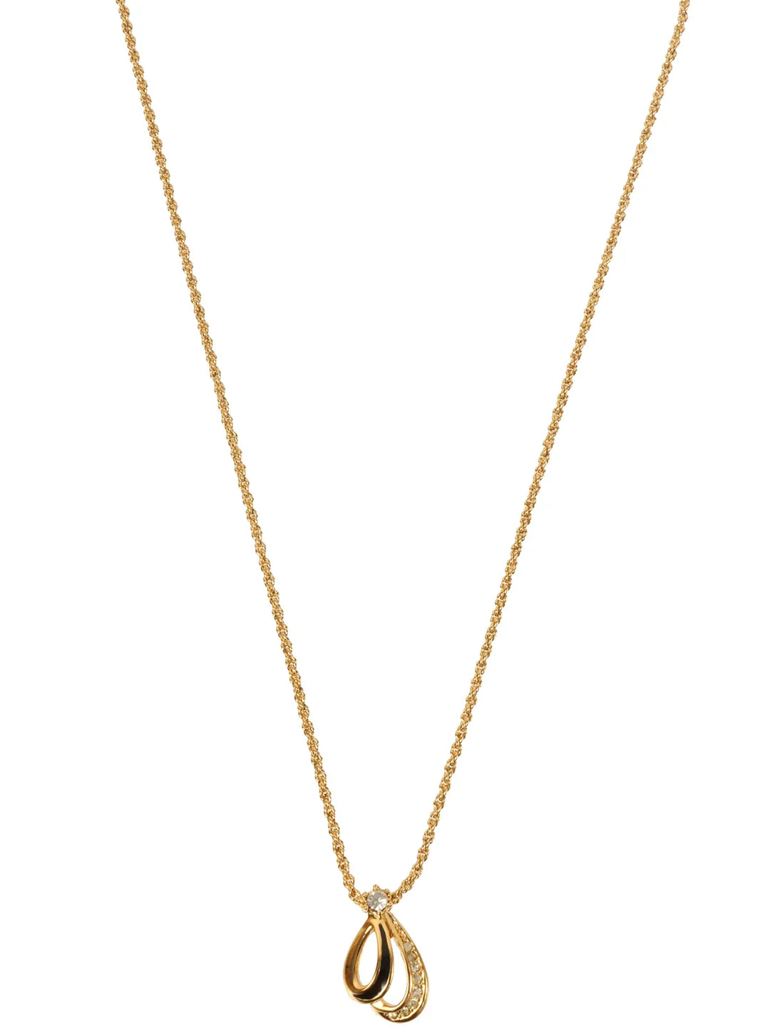 Dior Rhinestone Design Necklace Gold/Black