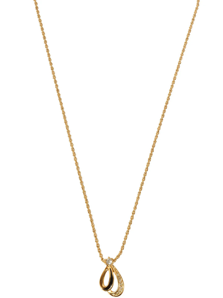 Dior Rhinestone Design Necklace Gold/Black