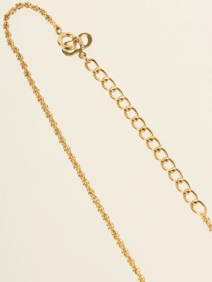 Dior Rhinestone Design Necklace Gold/Black