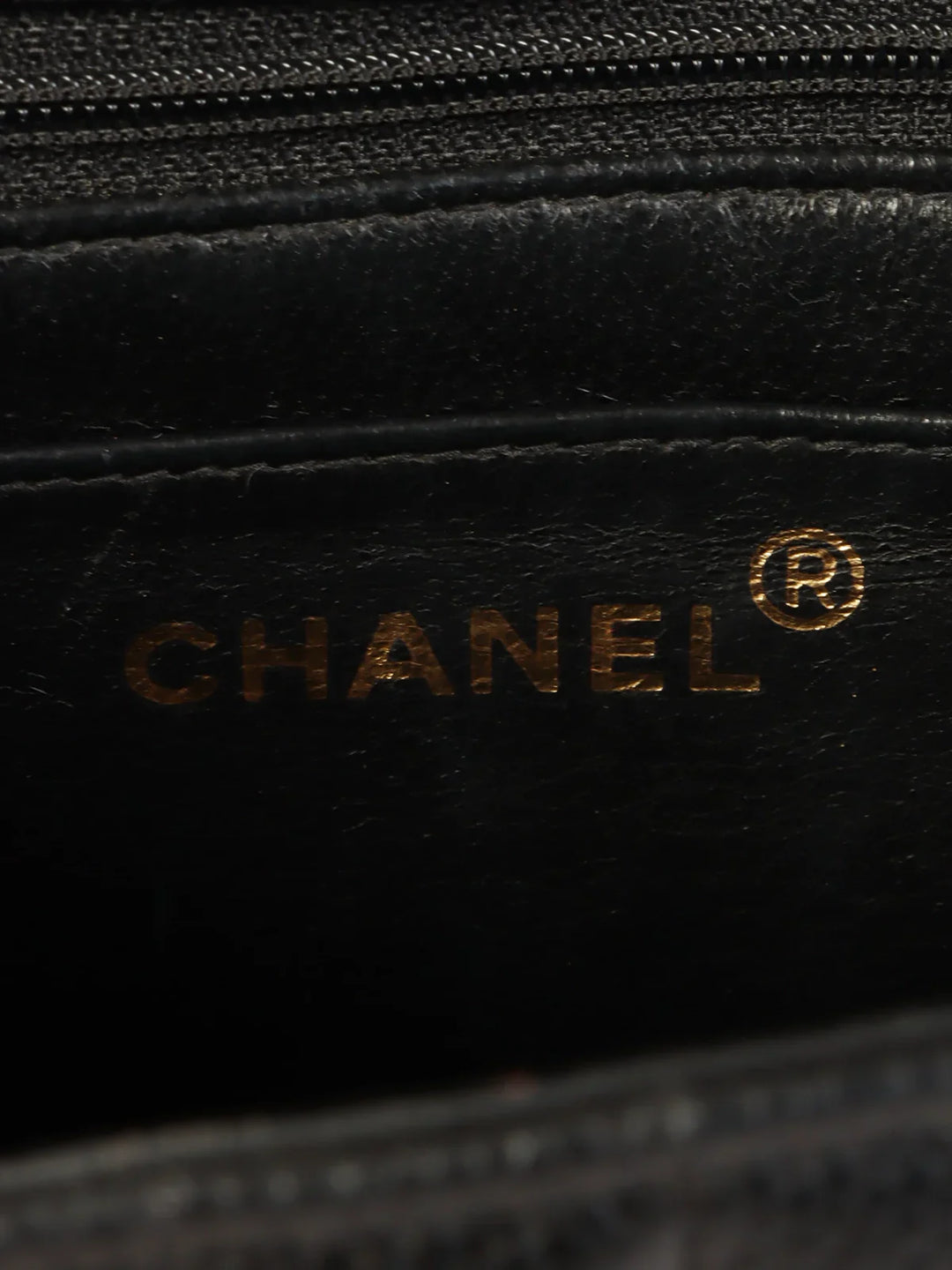 Chanel Around 1995 Made Caviar Skin Mademoiselle Stitch Turn-Lock Chain Bag Black
