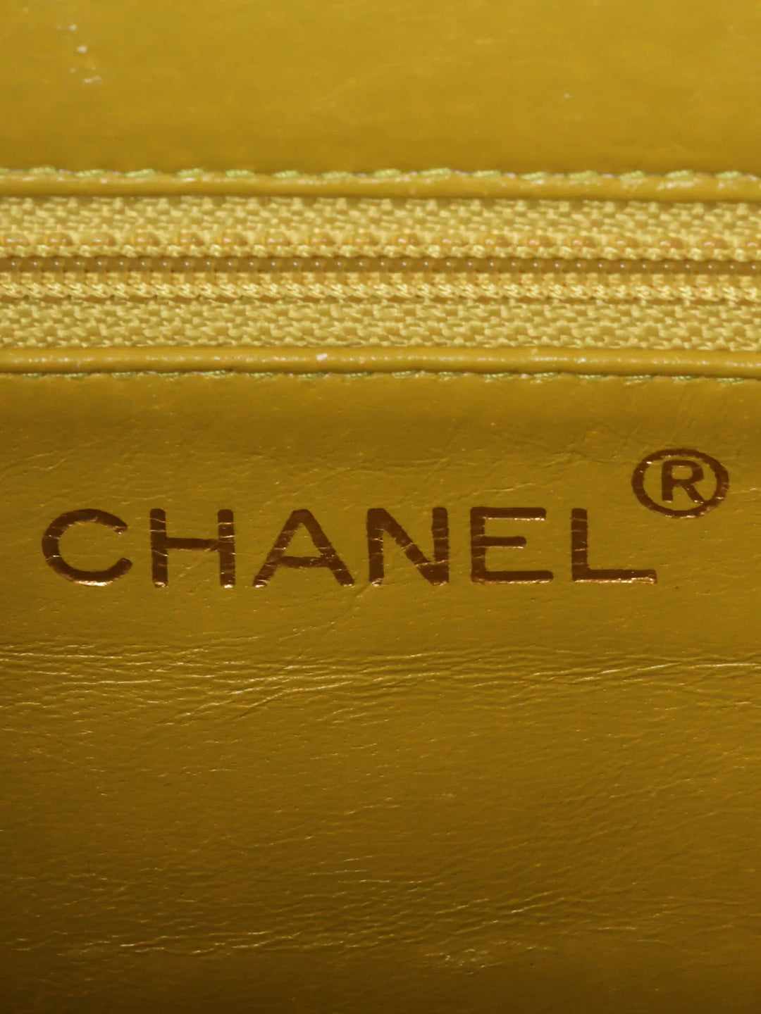 Chanel Around 1998 Made Caviar Skin Turn-Lcok Top Handle Bag Lime Yellow